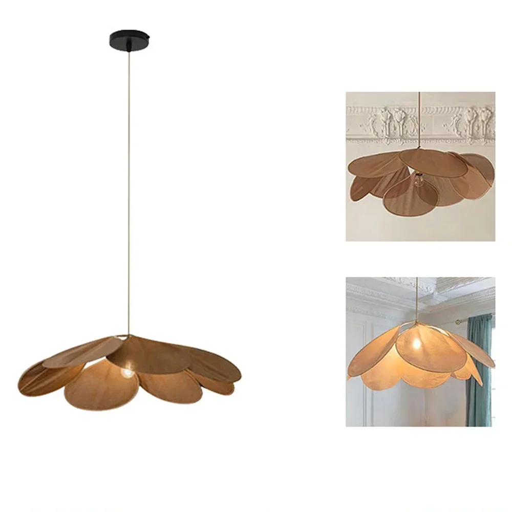 Art Flower Pendant Light Fabric Chandelier Dining Room Bedroom Ceiling Pendant Lamp Cafe Bar Indoor Lighting Petal Pendant Light image 6