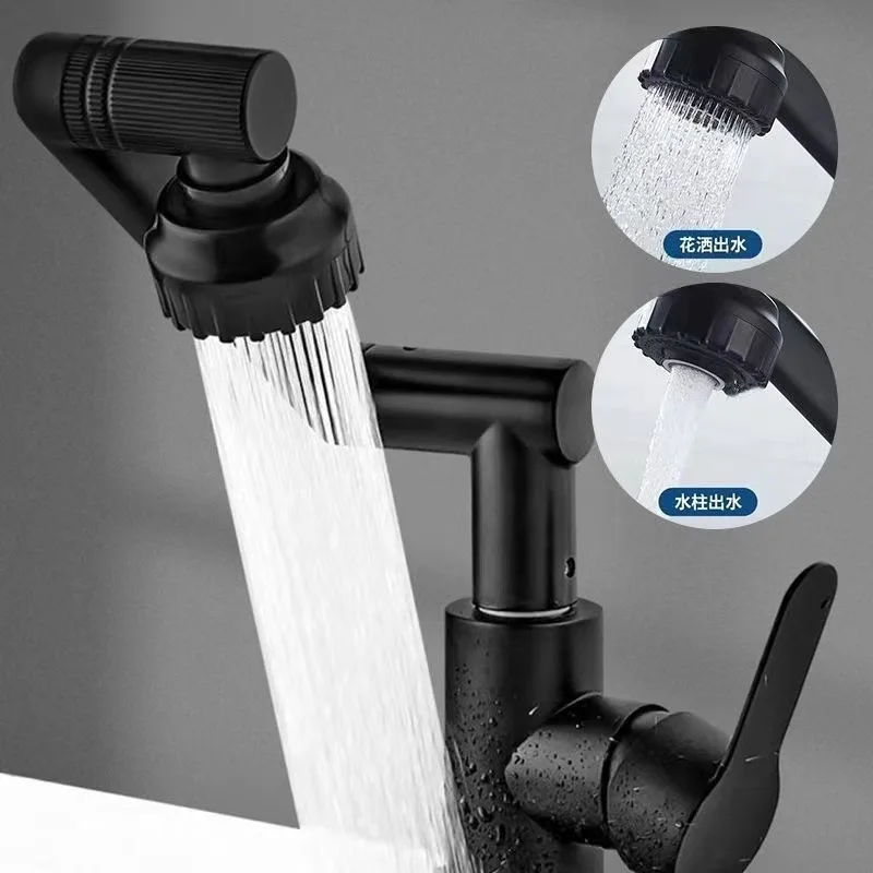 1080° Swivel Bathroom Sink Faucet Basin Faucet Mixer Deck Mounted Splash Proof Water Tap Shower Head Aerators Tapware