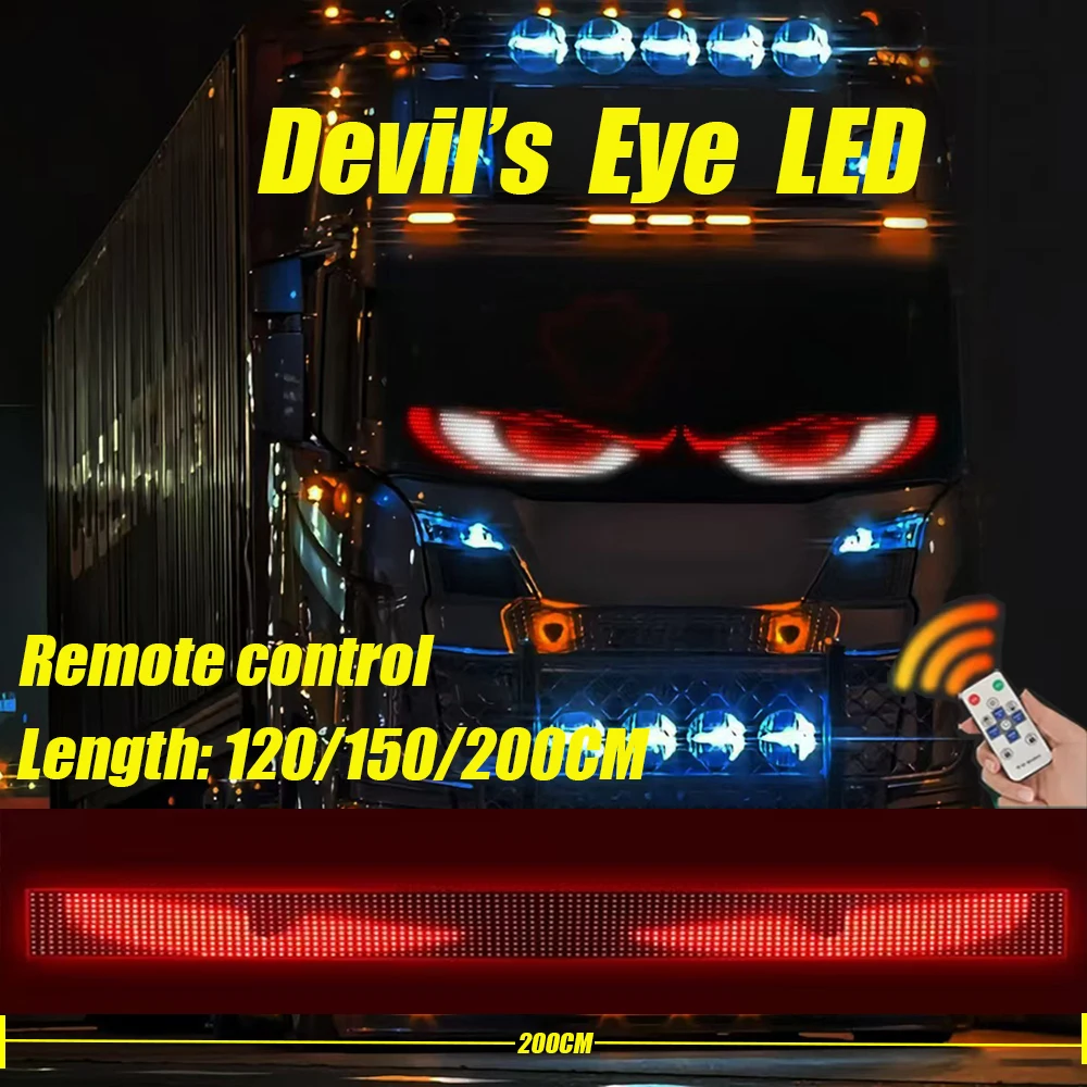 2 in 1 Soft Foldable Remote Control Truck Devil Eye LED Matrix Pixel Panel Lighting Graffiti Scrolling Stickup  Board Windshield