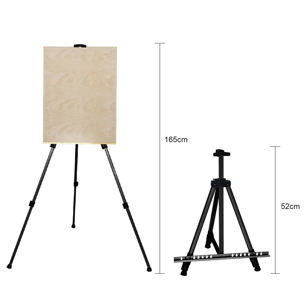 Portable Metal Easel 63 Inch Adjustable Display Travel Easel Thicken Triangle Aluminum Alloy Easel Sketch Drawing For Artist