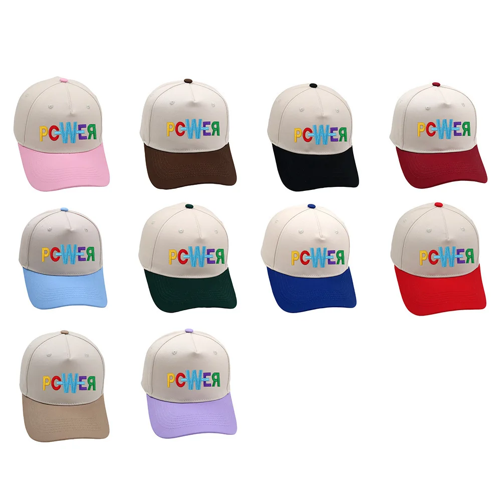 POWER Trucker Hat KPOP GD Baseball Cap populaire kleurletters Borduren Baseball Cap Retro Dubbele Kleur heren- en dameshoeden