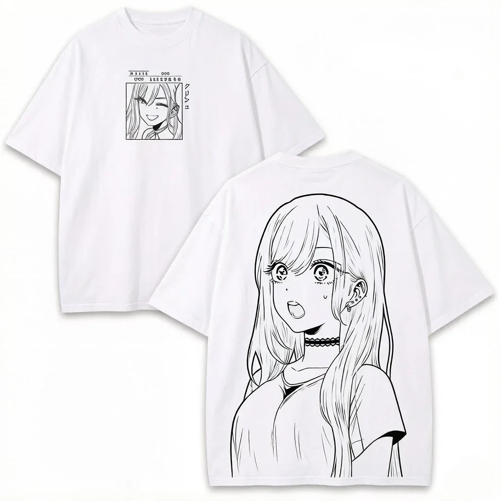 New My Dress-Up Darling Kitagawa Marin Anime T-shirts Suitable Summer High Quality Men's Clothing Women's Couples T Shirt