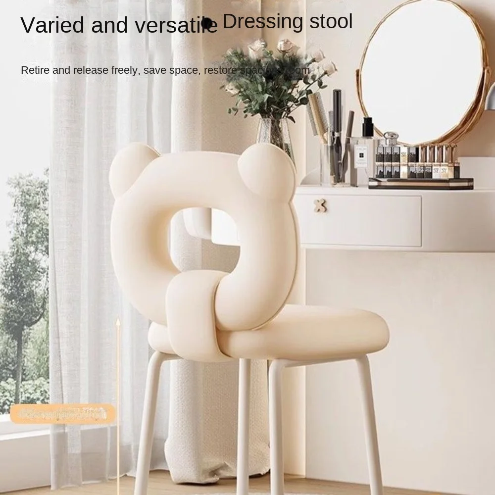 

Internet celebrity dressing stool, cream style makeup chair, simple home girl's bedroom, high-end dresser, backrest nail art