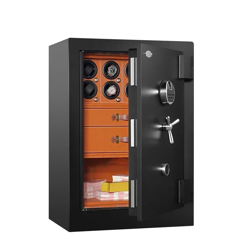 Steel Watch Safe 8 Slot Automatic Watch Winder Safe Box for Deposit WatcheswithJewelry Storage