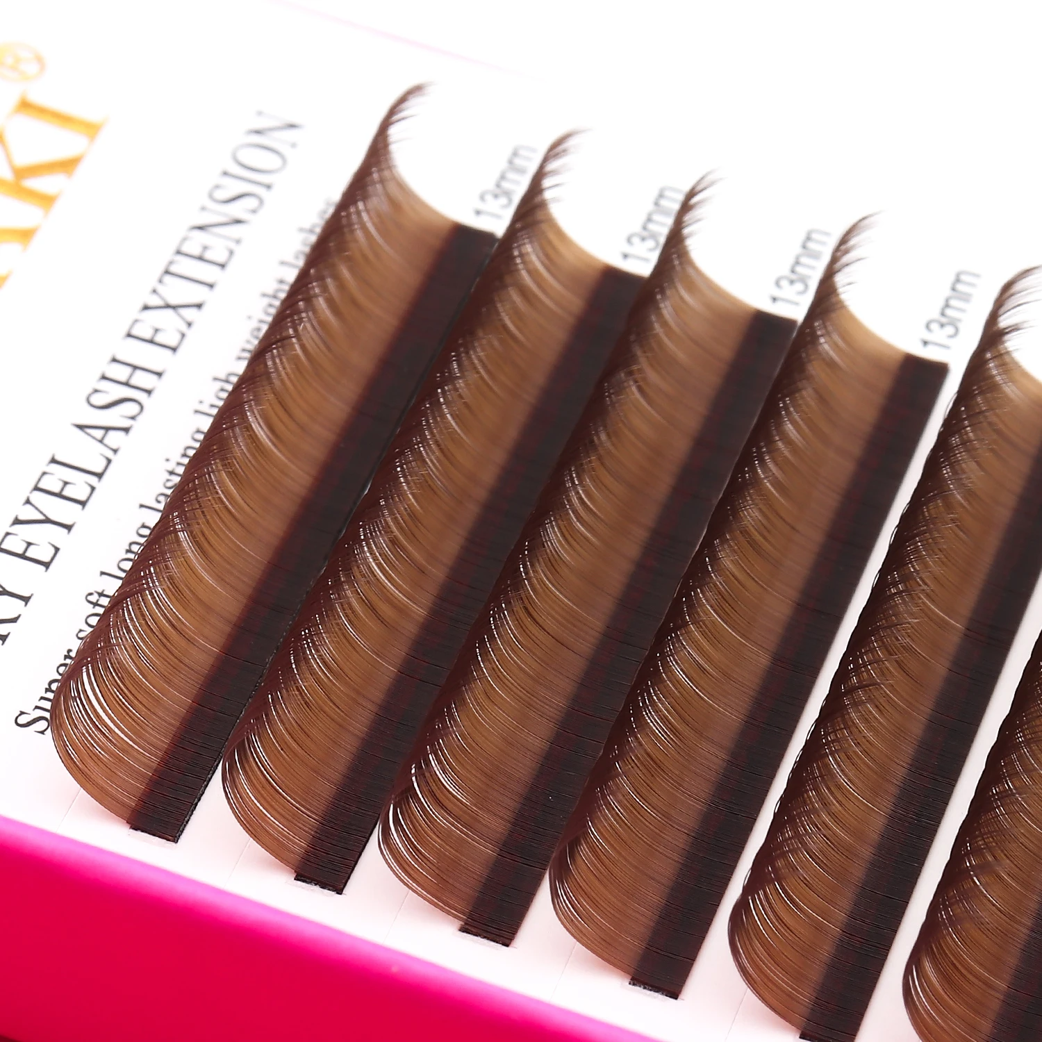 XIUSUZAKI Brown Classic Individual Eyelash Extensions Split Tips Soft Natural Light False Lash Extensions Volume Lash Supplies