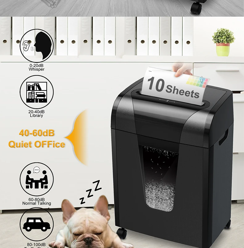 High Security P-5 File Shredder Confidential Paper Shredder For Office Commercial Home C261P-10