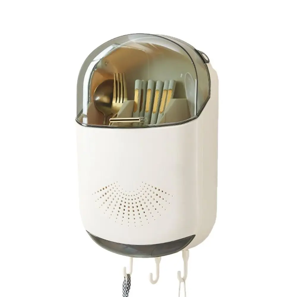 Wall Mounted Chopstick Rack Dustproof Drainage Cutlery Organizer No Drill Easy To Clean Chopstick Container Home