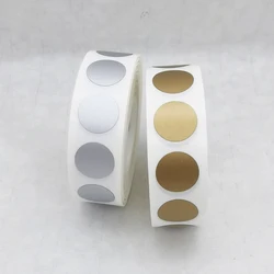 작은 원형 스크래치 오프 스티커, 골든 또는 실버 또는 블랙, 프로모션 게임, 0.5 인치, 12.5mm, 1000PCs