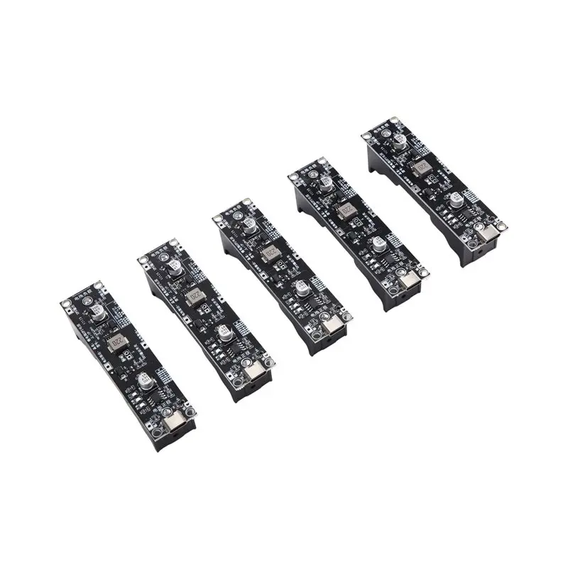 ABUG-Type-C 18650 Lithium Battery Boost Step Up Module 5Pcs 18650 Lithium Battery UPS Module For MCU Router DIY 12V