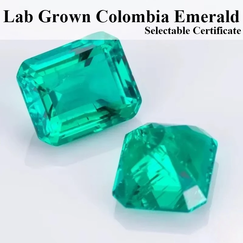 Lab Grown Columbia Emerald Stones Hand-cut Hydrothermal Emeralds Top Gemstone for Diy Jewelry Making Selectable Certificate