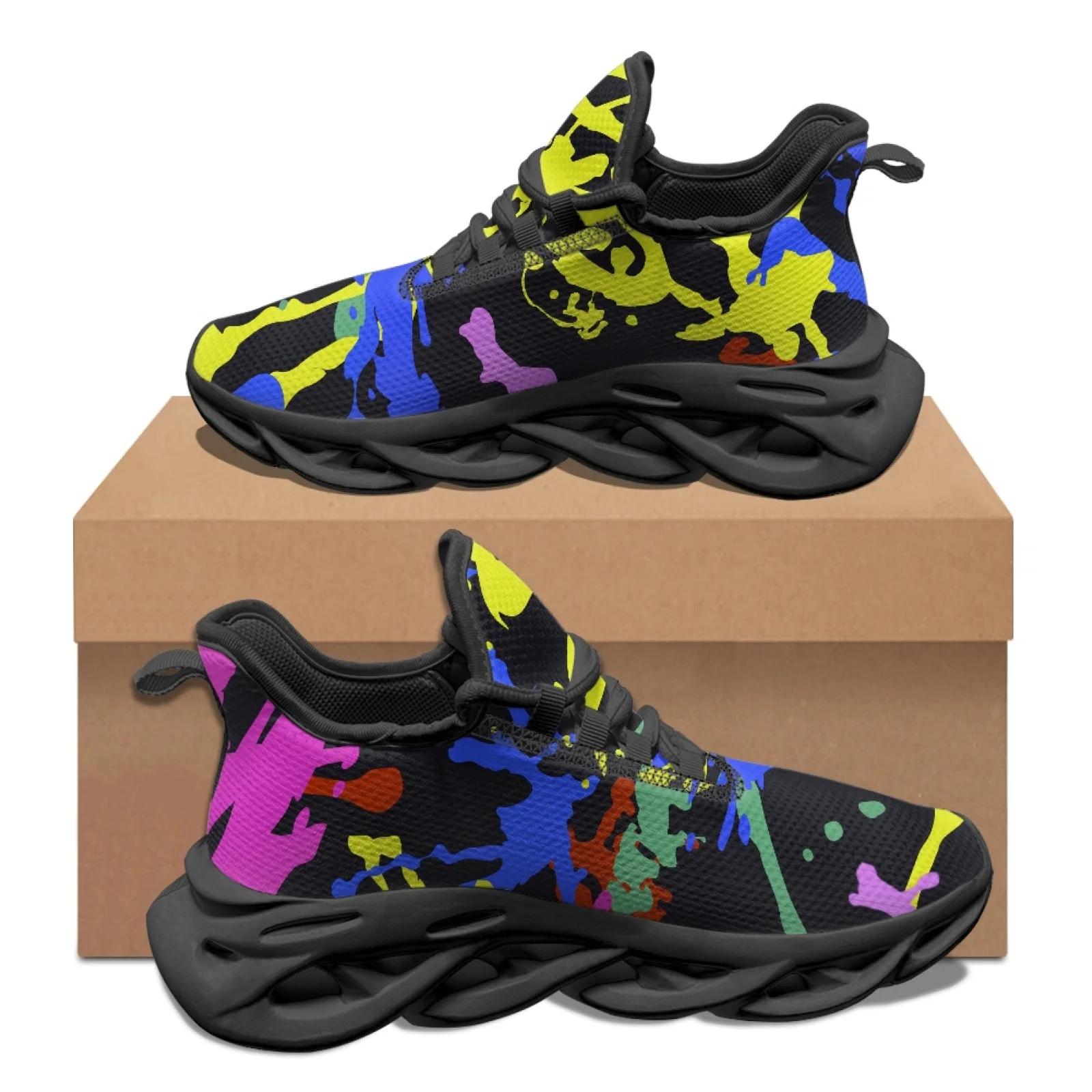 PENSTROLL PENSTROLL Casual Athletic Shoes Mesh & EVA Work Shoes For Men for Jogging Youth New Arrival Colorful Ink Splash