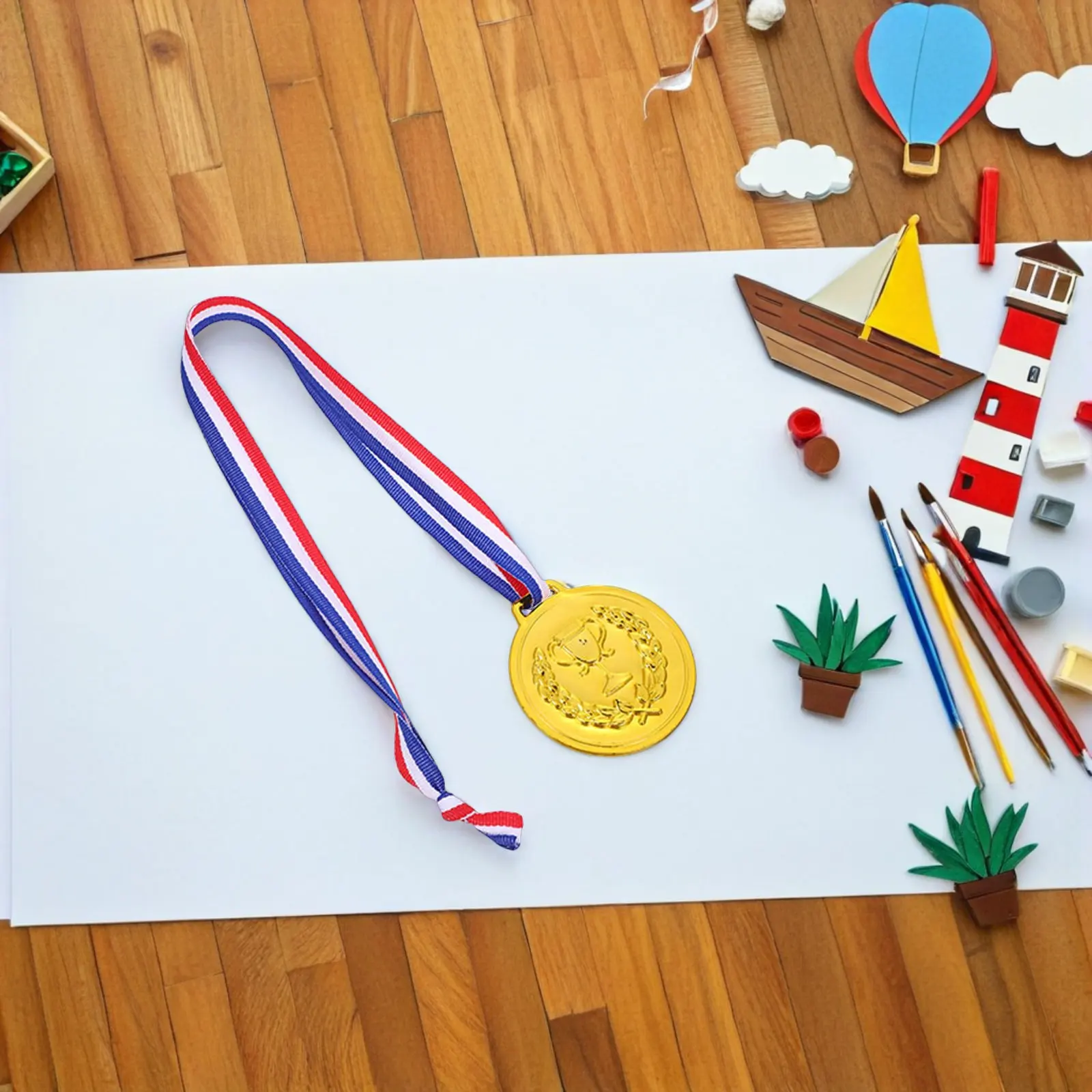 25Pcs Medals Sports Gold Lightweight Award Neck Ribbon Prizes Running Football Birthday Parties School Activities