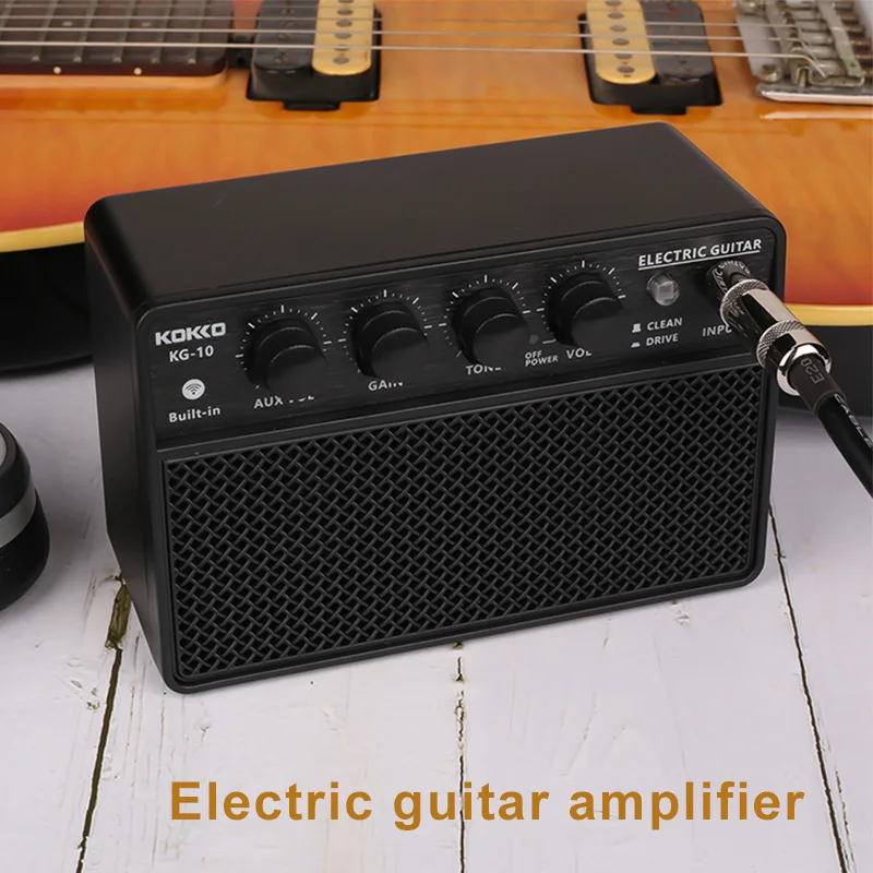 Portable Electric Guitar Speaker 10W Rechargeable Bluetooth Soundbox BT 6.35mm Audio Cable Connection Stereo Guitar Amplifier