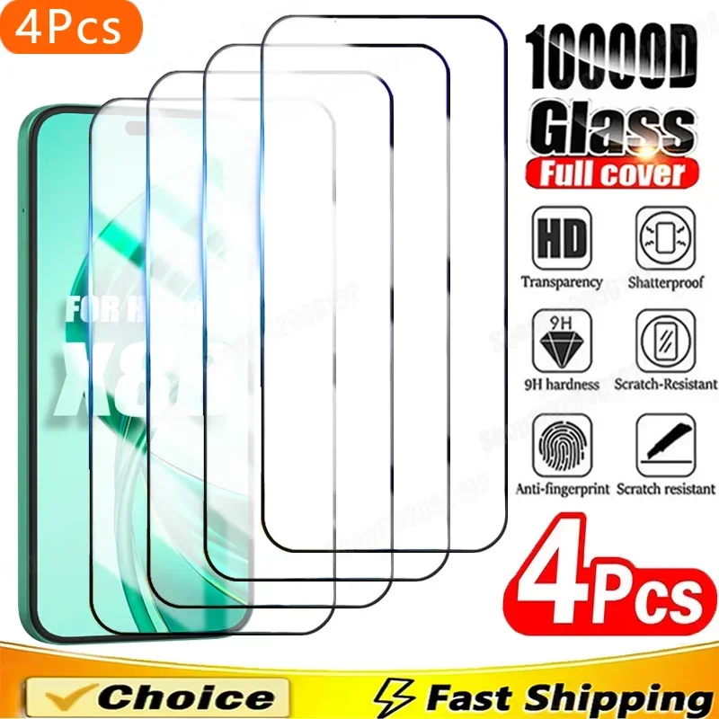 4 шт., защитная пленка для экрана с полным покрытием для Honor X8B X8A X9A X7A X7 X8 X7B, закаленное стекло для Honor 200 90 Lite 50 SE 20 Magic 7 Glass