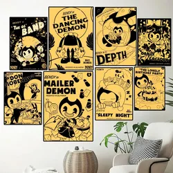 Game B-Bendy and the Ink M-Machine Poster Painting Wall Pictures For Living Room Decor Sticker