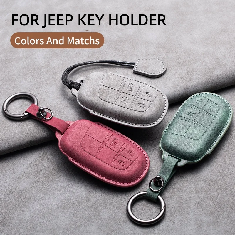 Car Key Protector Case For Jeep Wrangler JL JK 4xe Grand Cherokee WL WK Cherokee Renegade Compass Gladiator