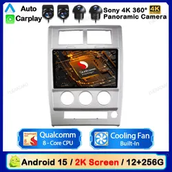 Android 15 Carplay Auto For Jeep Cherokee Liberty KK 2007 - 2012 Car Radio Multimedia Video Player GPS NAVI 4G WIFI Head Unit BT