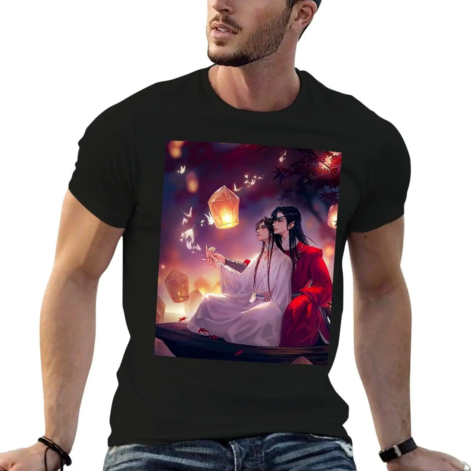 

Blessing Official from heaven Butterflies and lanterns T-Shirt anime t shirts oversize anime t shirts for man T-Shirt