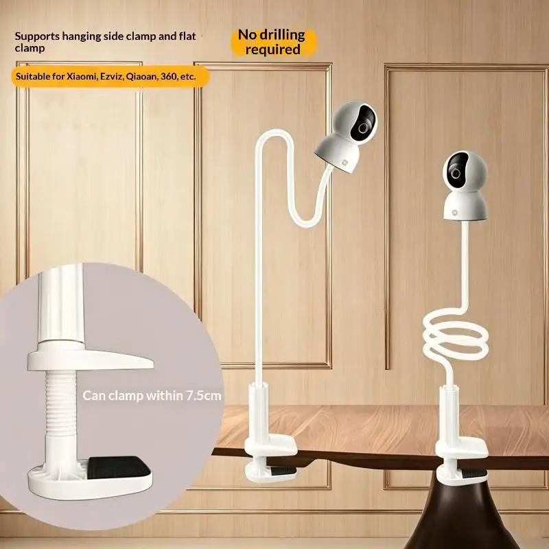 Adjustable Angle Surveillance Camera Clamp Bracket Tool-free Installation for Tabletop Shelf Cabinet Daily Use