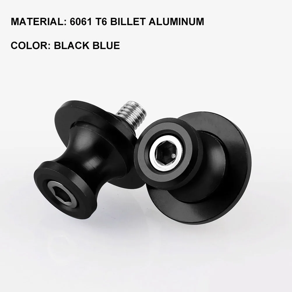 

2pcs Cnc Aluminum Motorcycle Swingarm Spool Slider Stand Screws M8 Black Compact Durable Engine Cover Replacement Motor