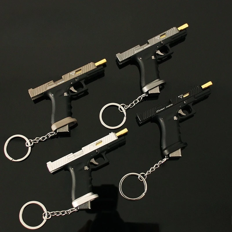 2025 7cm 1:3 Detachable Gun Keychain Model Semi-alloy Nylon TtiG34 Combat Master Keyrings Accessories Pendant Gifts Collectible