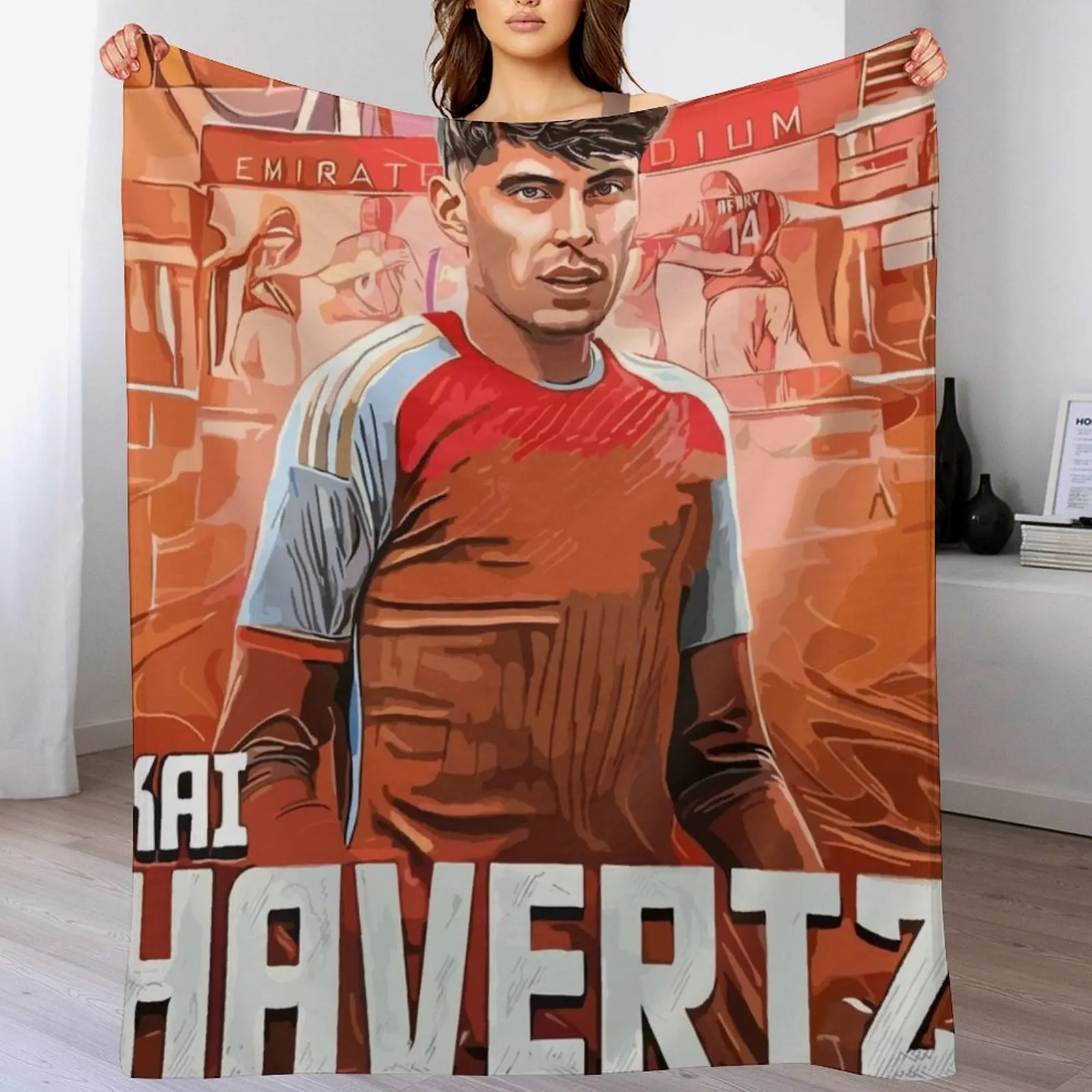 design Kai Havertz vector Throw Blanket Soft Furry Comforter Decorative Beds Blankets