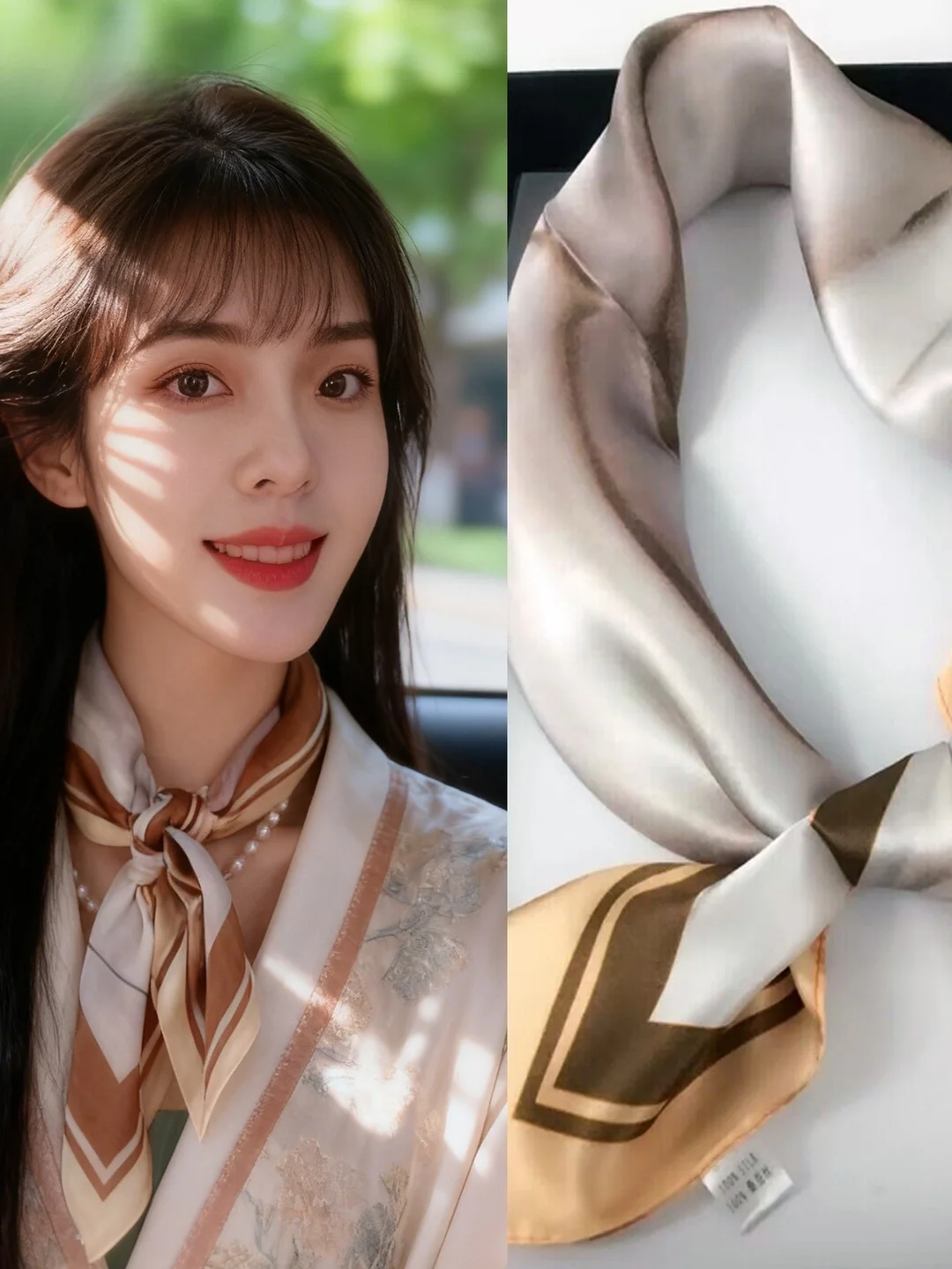 mauf-シルクスカーフ-ママスタイル-誕生日プレゼント-高齢者親戚へのお土産-多機能幾何学模様-韓国風サマースカーフ