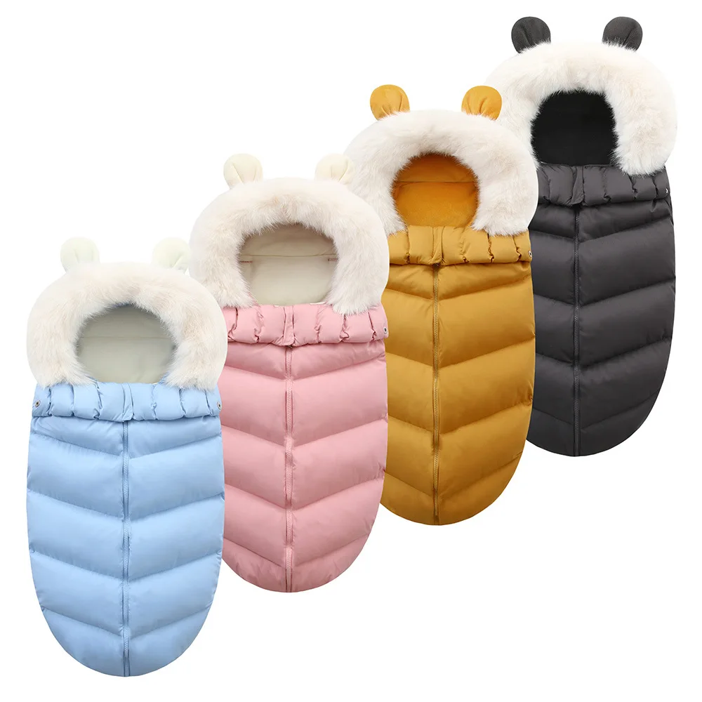 

Baby Carriage Sack Winter Flannel Warm Thicker Baby Envelope Blanket For Stroller Universal Pram Cover Accessories 0-24M