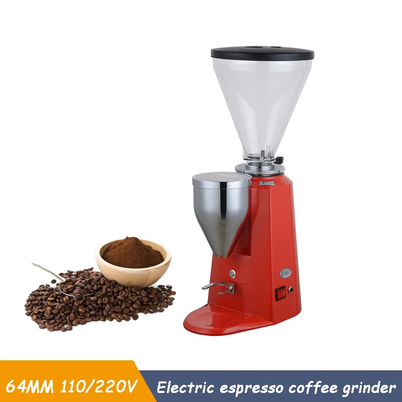 Commercial 1.5L Hopper Coffee Grinder Electric 110/220V 64mm Flat Burr 19 Level Thickness Adjust Espresso Coffee Grinding Machin