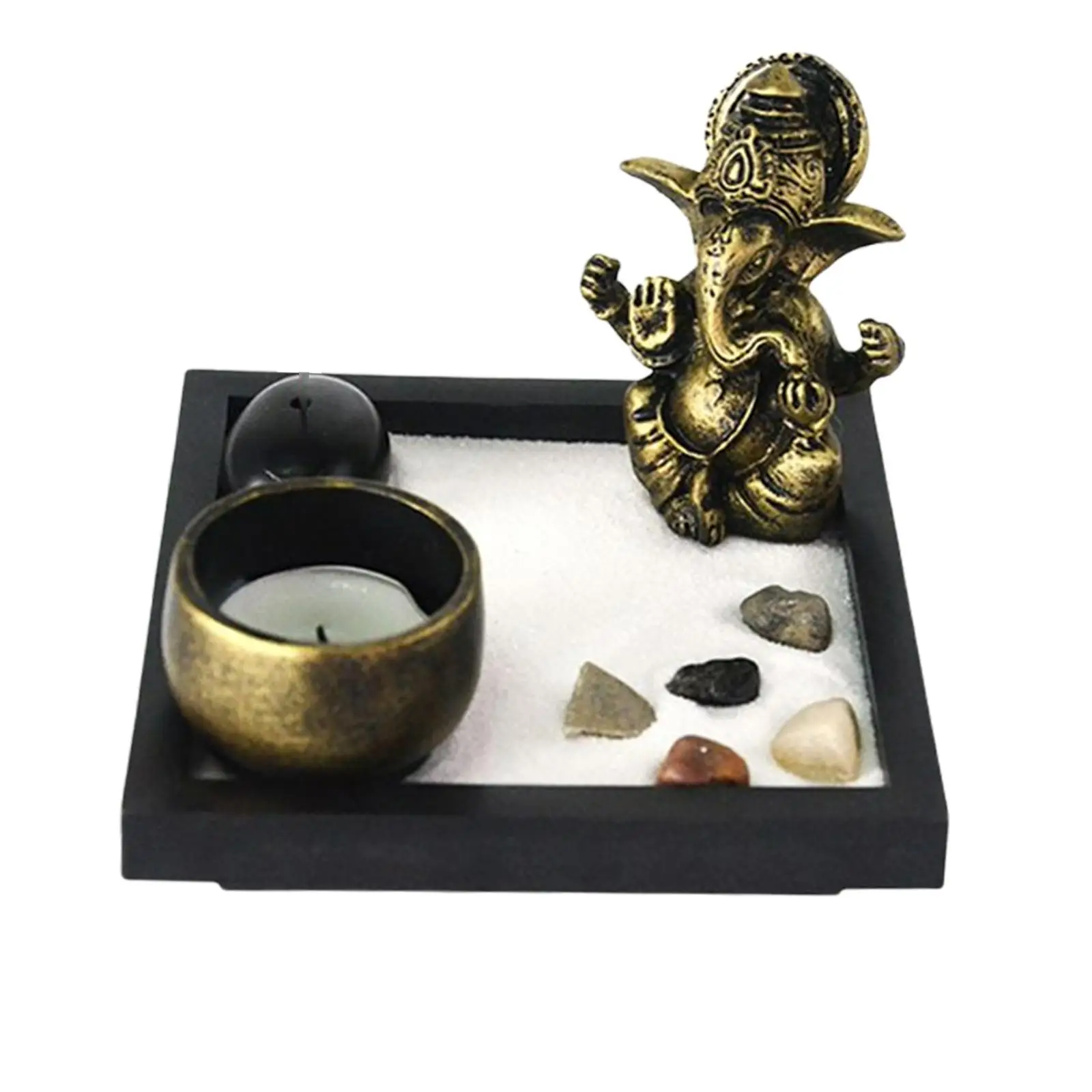 Meditation Zen Garden Micro Landscape Plate Elaborately Statue Sandbox Table Ornaments Mini Furnishing Articles Decoration