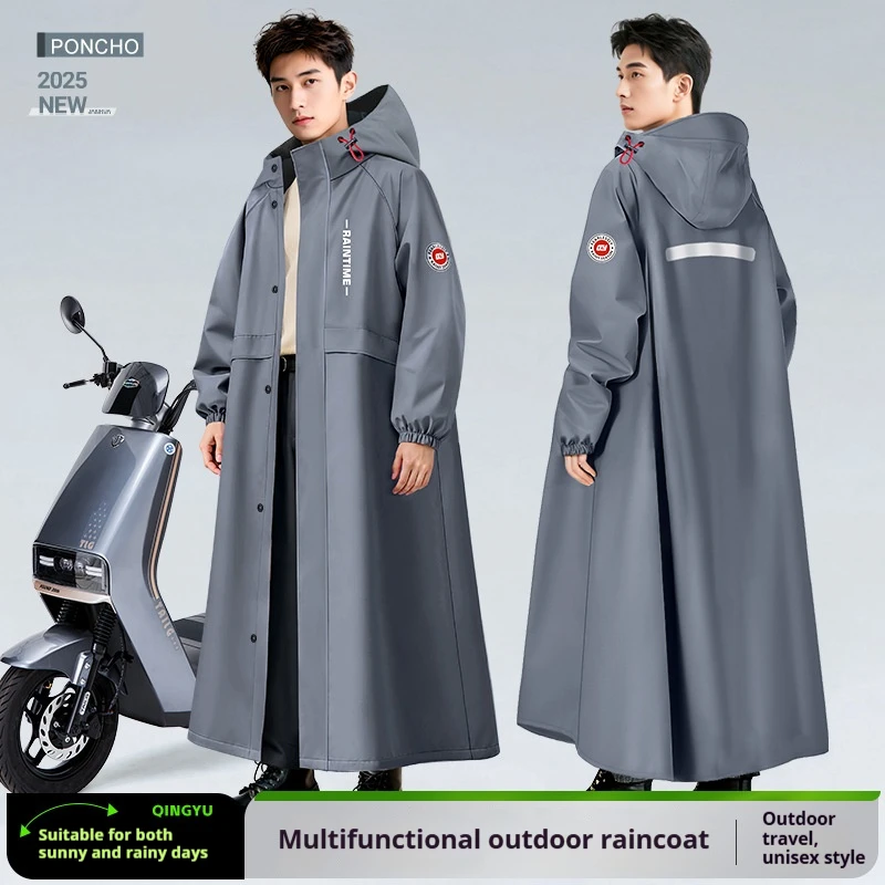 Electric Vehicle Thickened and Rainstorm Proof Man and Vehicle Separated Men's Special Battery Bike Motorcycle Poncho for Adult