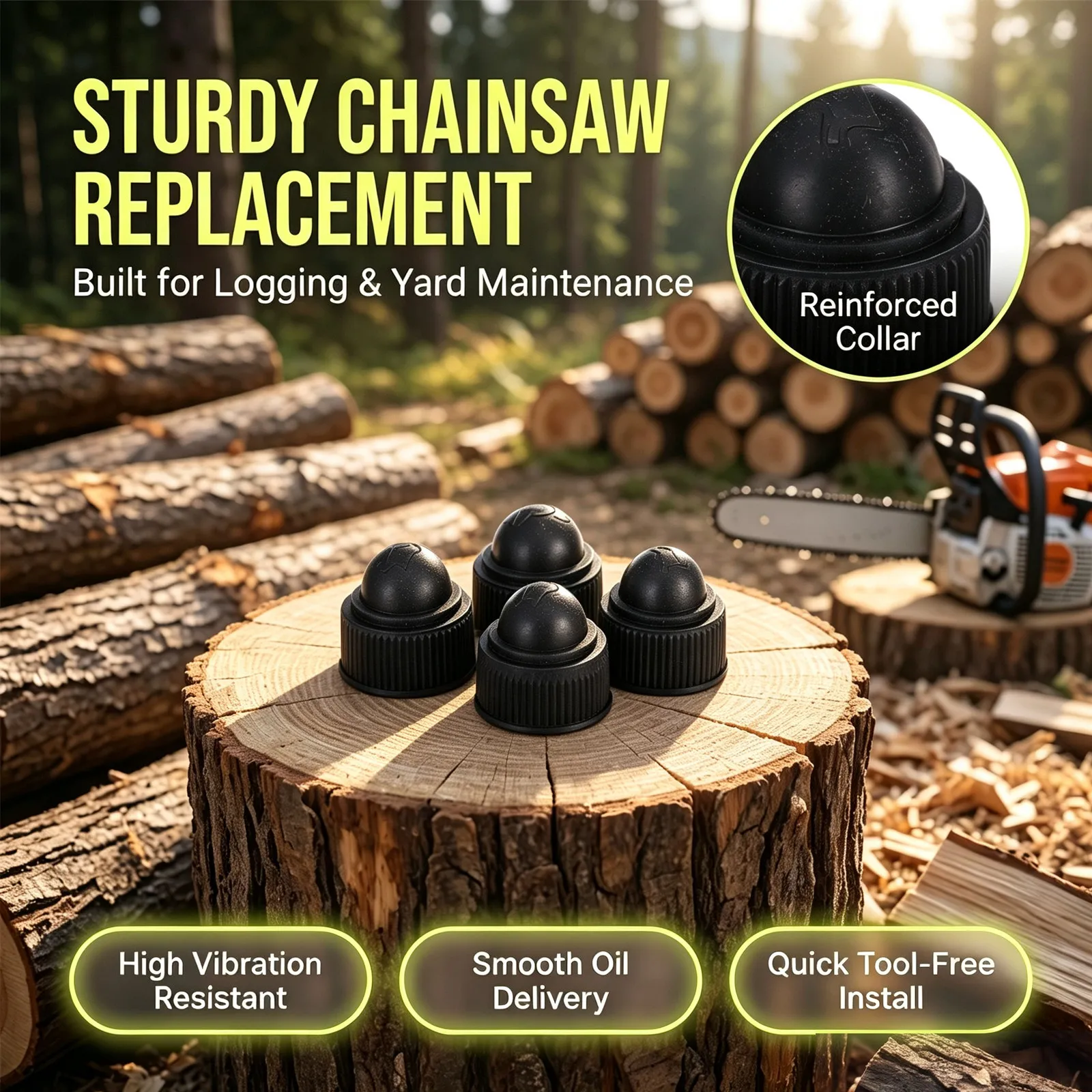 4 Pcs Chainsaw Replacement 107512-01 Cap/Bulb Compatible For Remington Cap Bulb Electric Replacement Lid Oil Head For Chainsaw