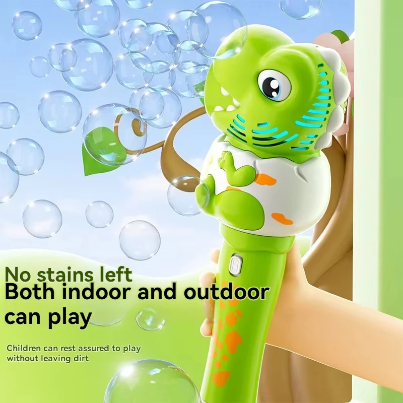 6 Hole New Dinosaur Bubble Gun Handheld Fully Automatic Bubble Machine Without Battery And Bubble Water For Kids Christmas Gift