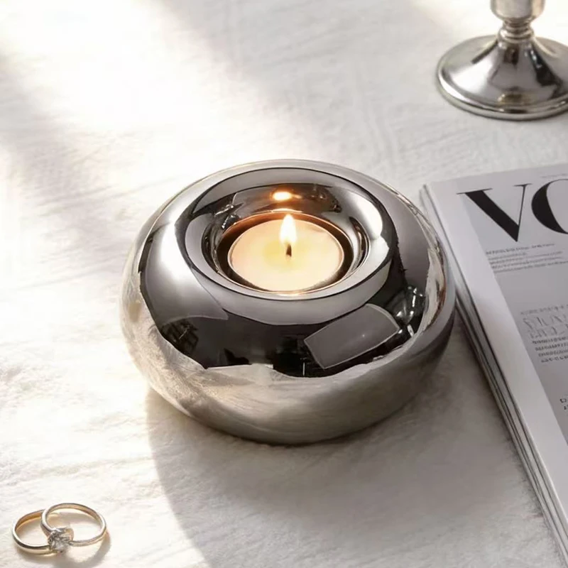 Moderner Minimalistischer Reifenförmiger Kerzenhalter Kreatives Keramik-Kerzenständer-Dekor für Romantische Candle-Light-Dinner Geschenke