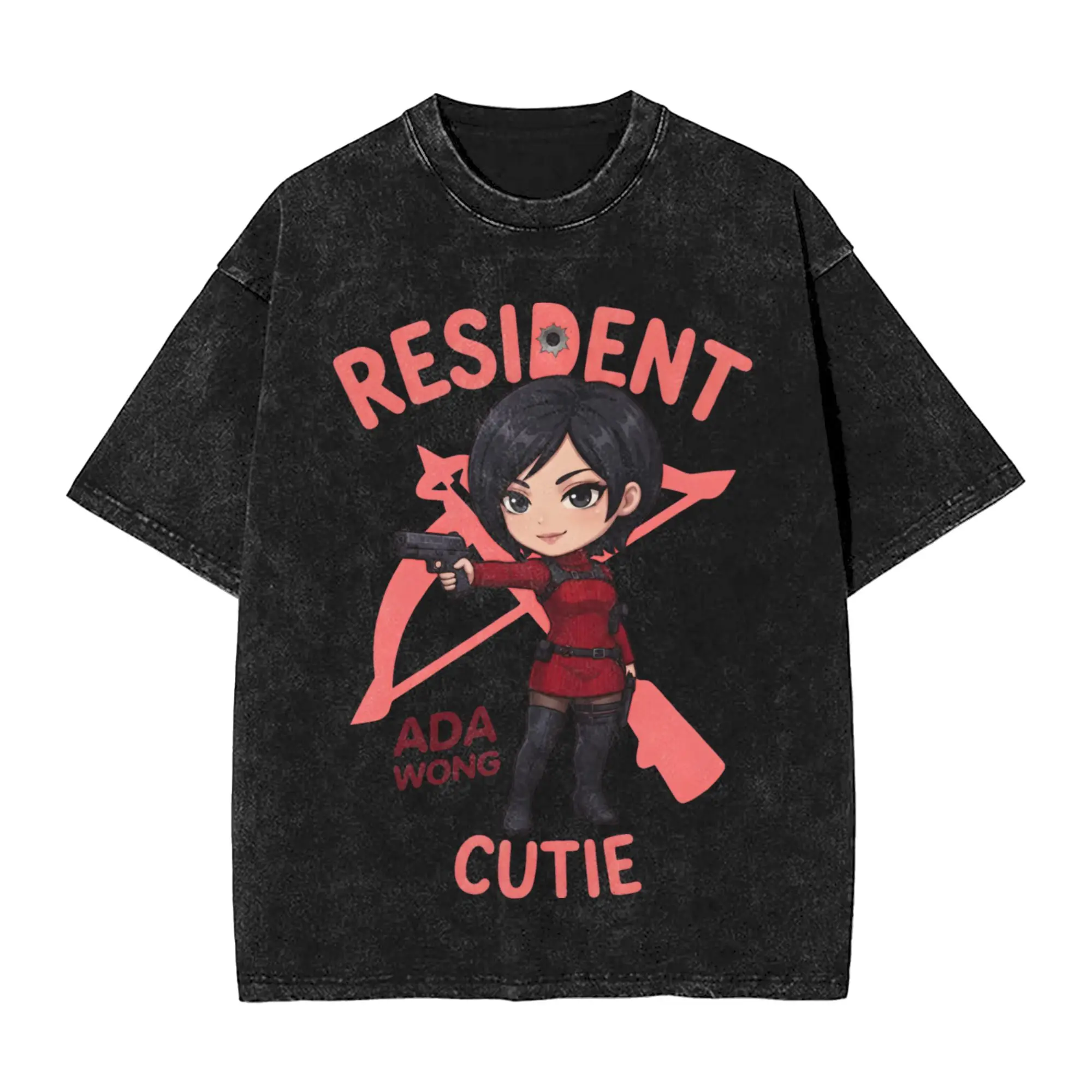 Ada Wong Red Dress T Shirt Residents Evil Fashion T-Shirts Short Sleeves Y2K Basic Tops Beach Cotton Crew Neck Oversize Tees