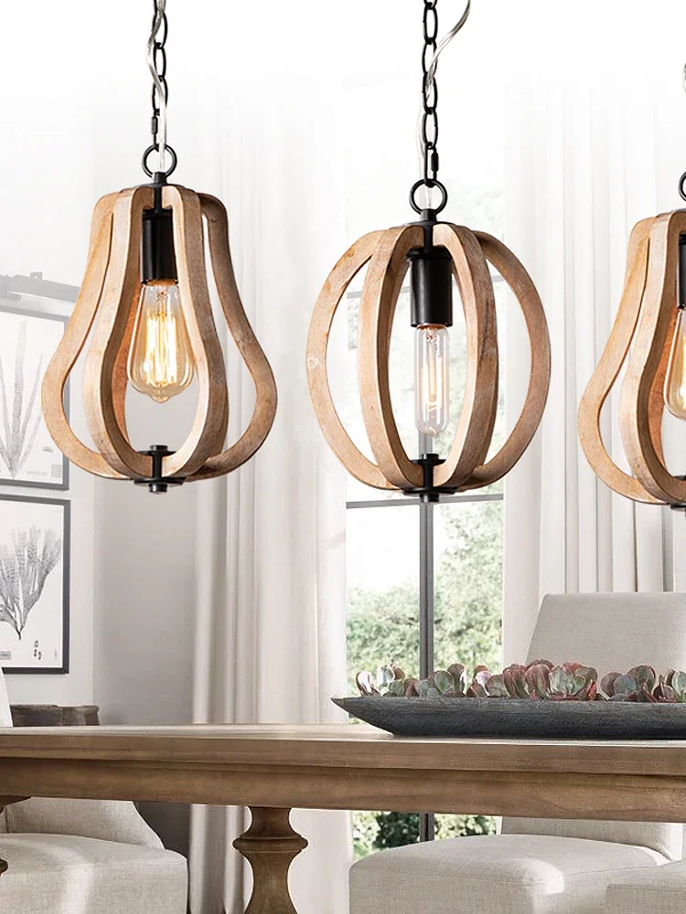 الأمريكية الريفية بسيطة الخشب الصلب الثريا الصغيرة مطعم مدخل سجل الرجعية شخصية الإبداعية أباجورة