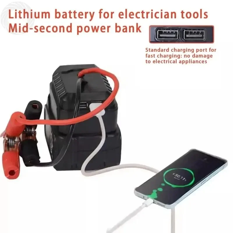 1PCS 2 USB for Makita Lithium Battery Booster Cable Adapte Electric Wrench/Hammer Car Emergency Start Power Igniter Jump Starter