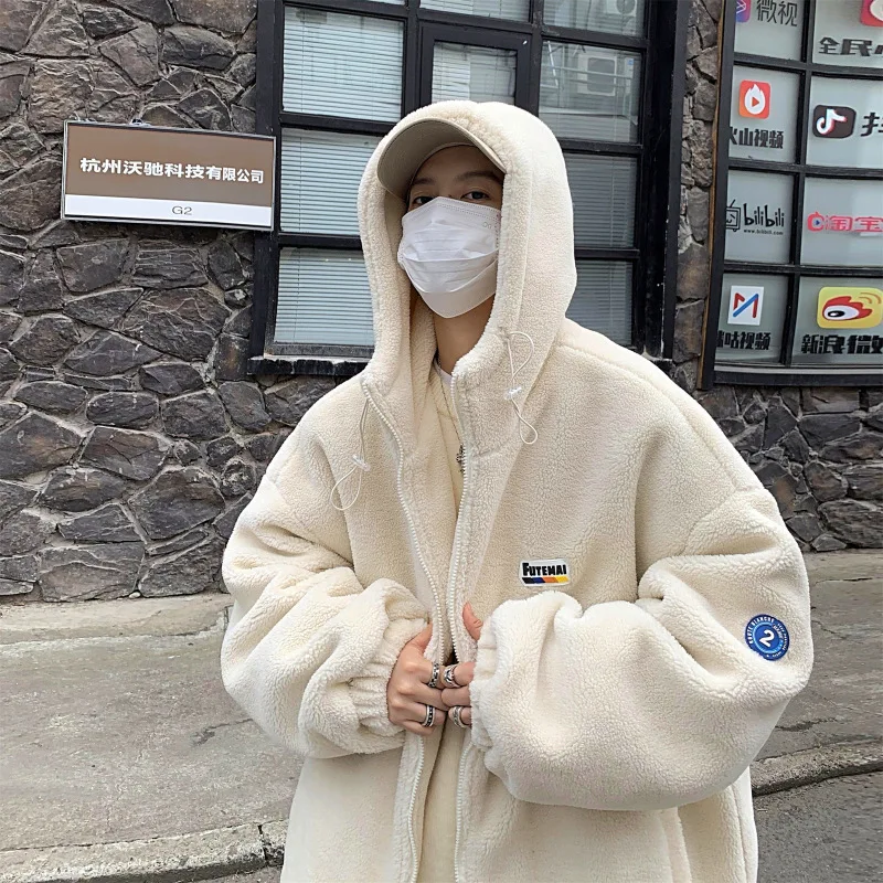 

Autumn and Winter Men's Korean Version Warm Hooded with Cotton Jacket on Both Sides