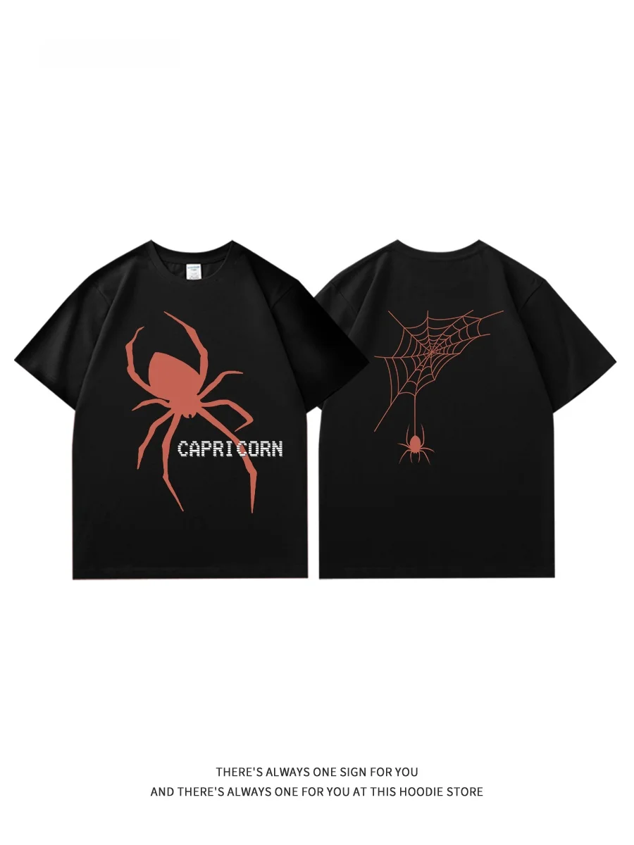 Capricorn Red Spider American Street Style Women's Short Sleeve T-Shirt Summer Trendy Brand Inner Wear Half Sleeve Top