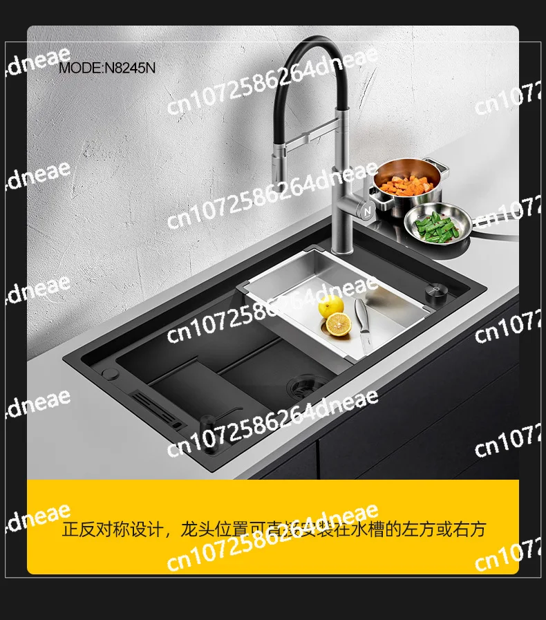 

ступенчатая раковина ручной работы, кухонная мойка, черная нержавеющая сталь nano 304