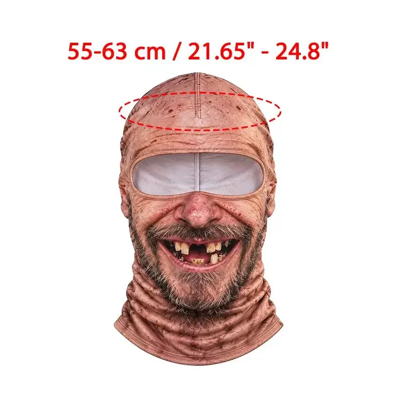 Funny 3D Realistic Old Man Balaclava Winter Windproof Warm Mask Breathable Headgear for Skiing Motorcycle Halloween Cosplay