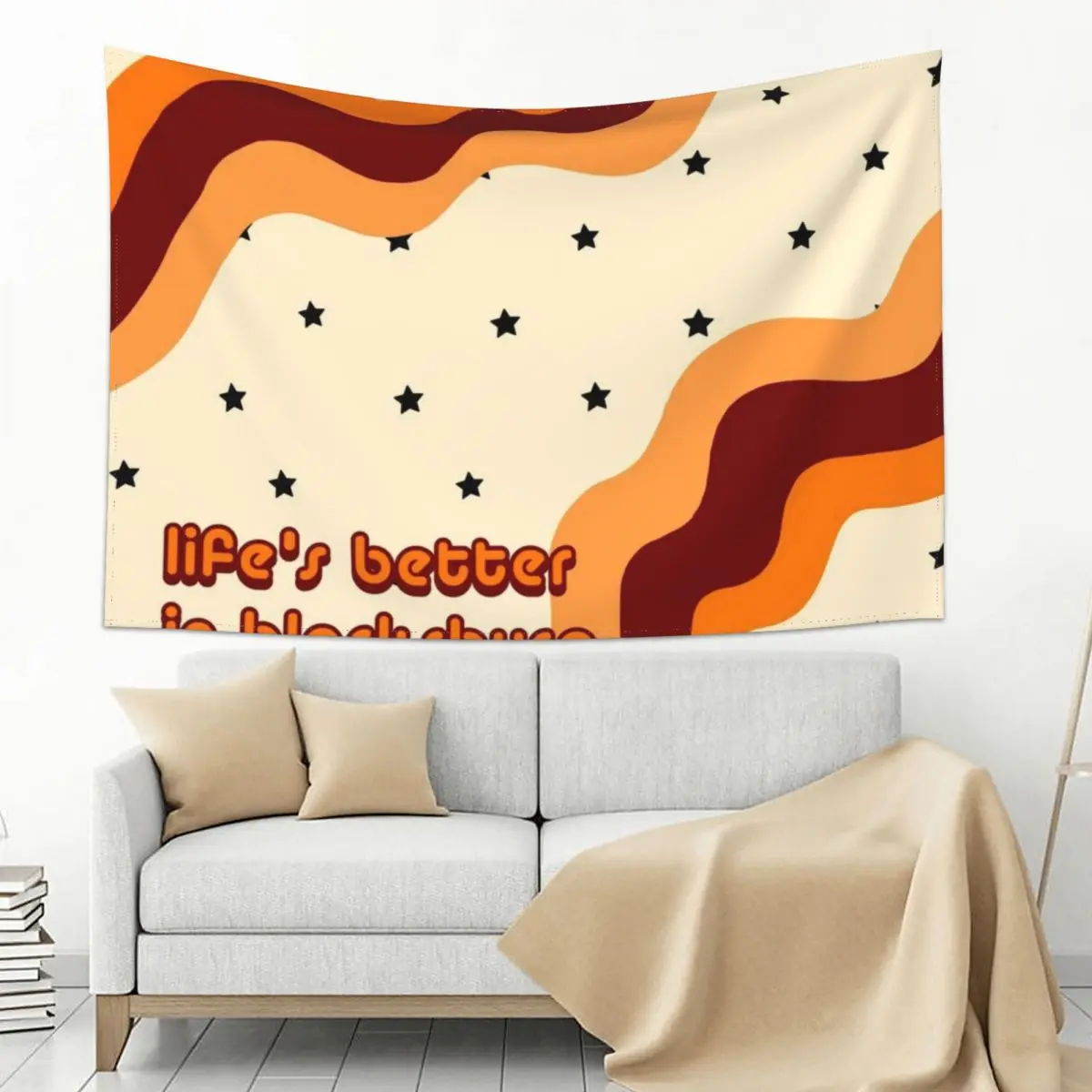 lifeβs better in Blacksburg groovy stars Tapestry lifeβs better in Blacksburg groovy stars Tapestry