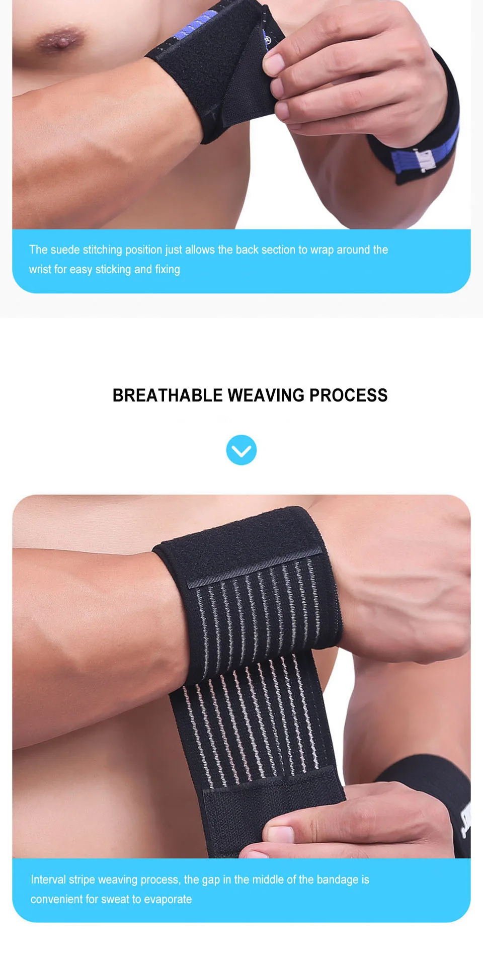 AOLIKES Verstellbare Karpaltunnel-Hosenträger, leichte Handgelenkbandagen für Fitness-Sportarten – Training, schweißabsorbierende Armbänder – Detail 7