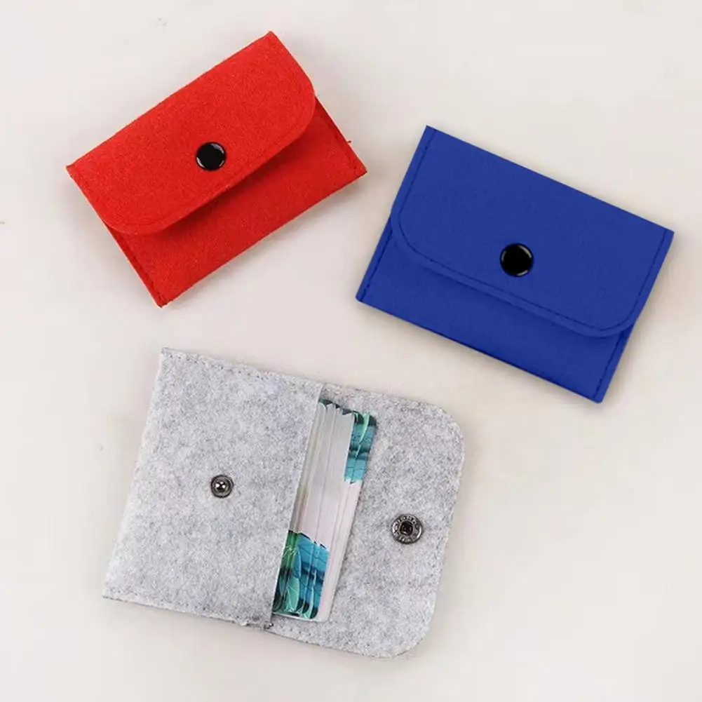 Felt Buckle Zero Wallet Portable And Cute Card Package Case Card Wallet Card Leather Mini Business Coin Felt R3Y5