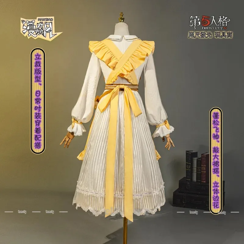 

CyIdentity V Toy Merchant Whispered Light Cosplay Costume Wig Anne Lester Dress Apron Bag Headwear Props Women Girl Party Carniv