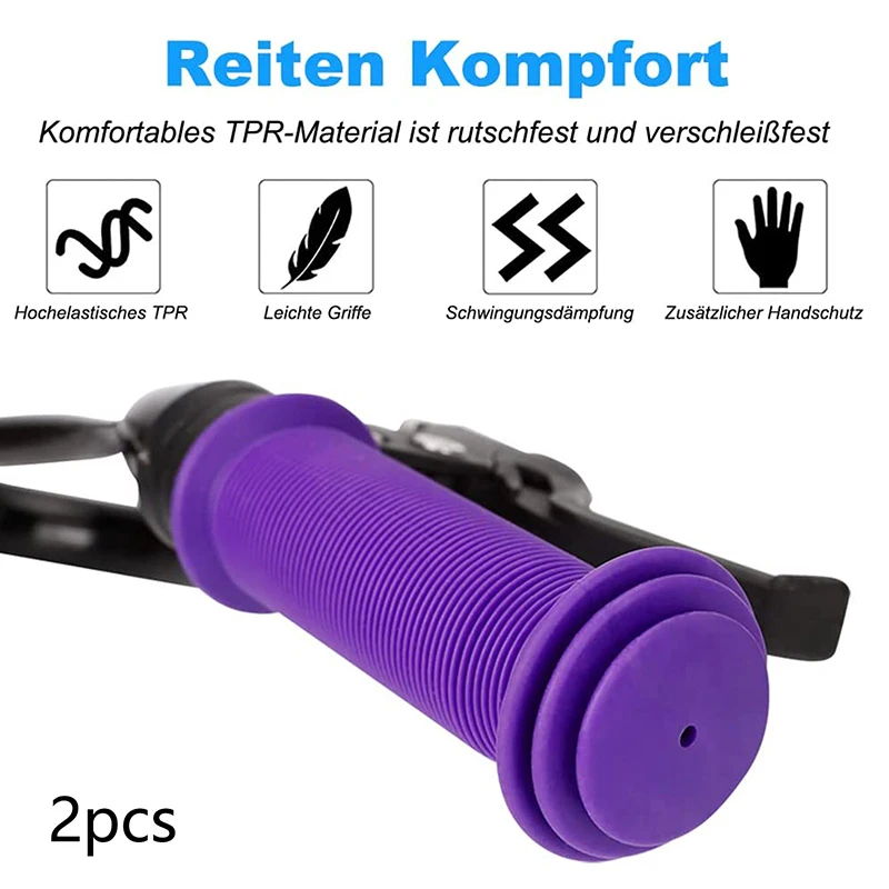 

2x MTB Bike Handle Grips Sleeve Rubber Bike Grips Anti-slip Waterproof Tricycle Scooter Handlebar For Kids Cycling Handle Bars