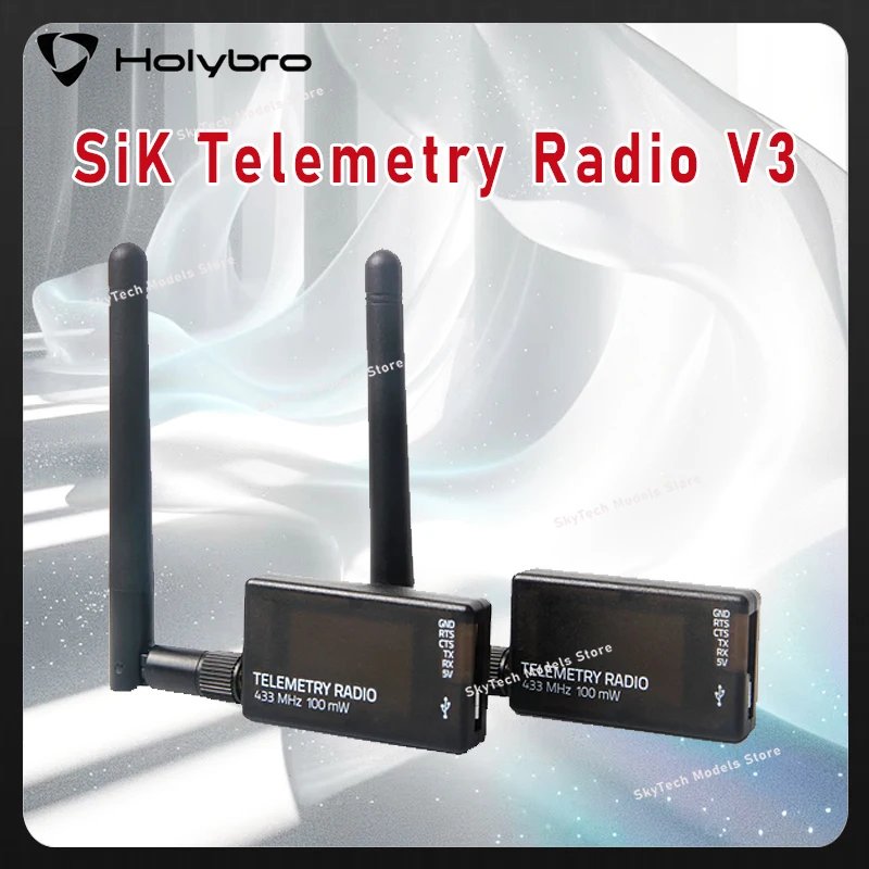 

HolyBro SiK Telemetry Radio V3 - 100mW 433MHz / 915MHz for APM Pixhawk Radiolink MINI PIX RC Flight Controller