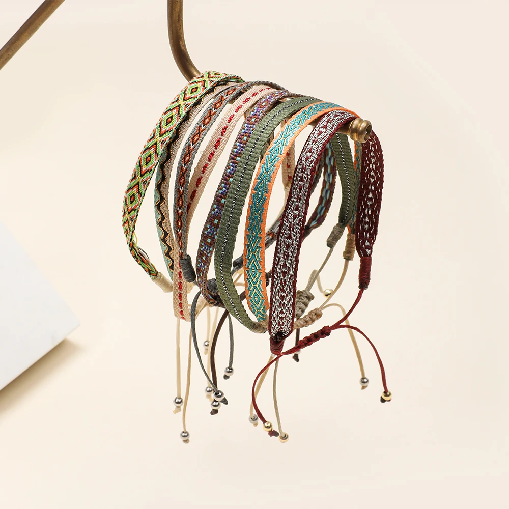ZMZY Boho Multilayer Bracelet Colombia Jewelry Handmade Woven Cloth Fabric Bracelets For Women Gift Pulseras