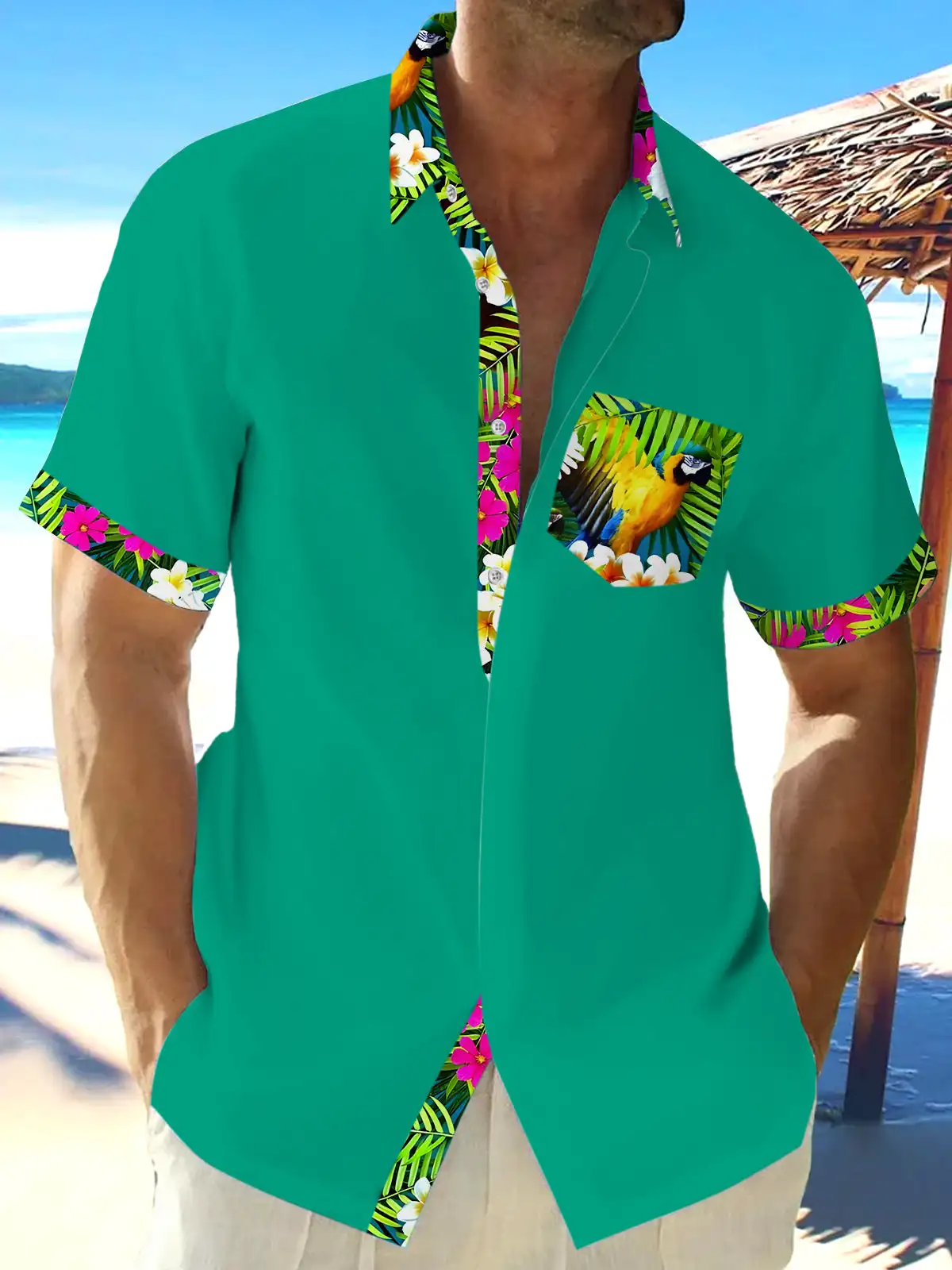 Men's shirts, button up shirts, casual shirts, spring and summer, printed short sleeves, daily, fashionable, comfortable
