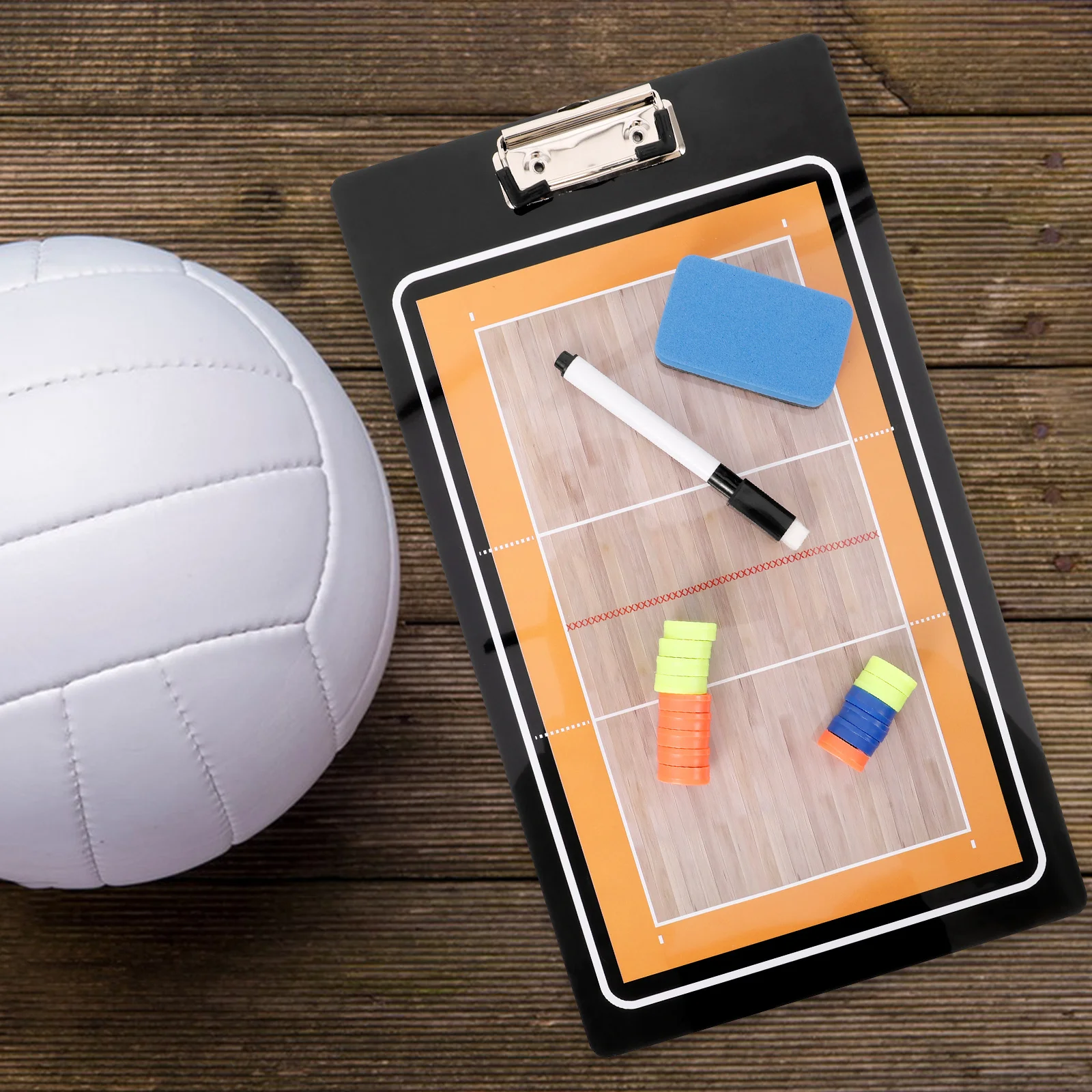 Lavagna da allenamento per pallavolo portatile leggera magnetica Lavagna riutilizzabile su doppio lato per la strategia delle partite di allenamento